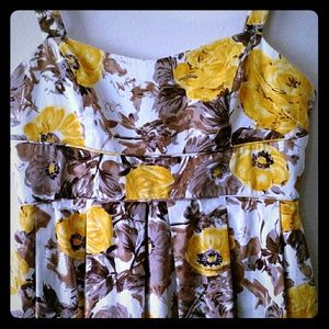 Sunflower print sleeveless summer dress 10 P